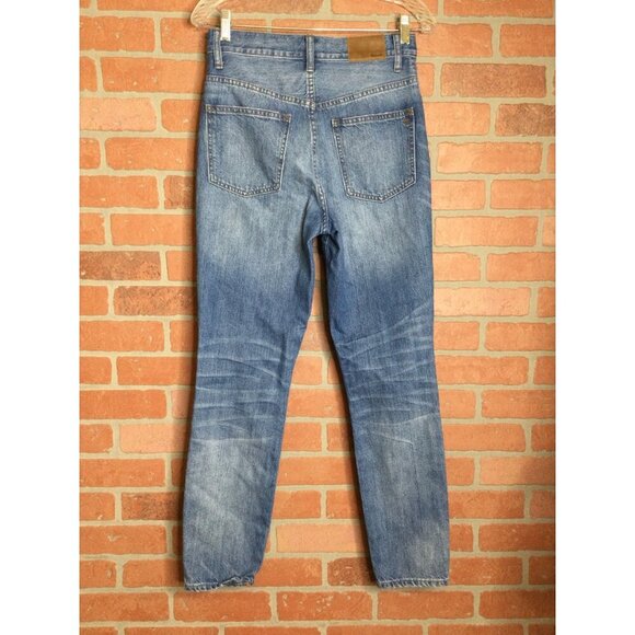 Madewell Womens Rigid Skinny Jeans Size 26 Medium Wash Distressed Denim - Picture 3 of 8